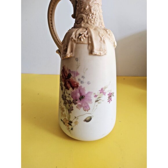 Antique Doulton Burslem England Ornate Raised Motif Pitcher 10 1/2" - 1890-1902 - Picture 14 of 16